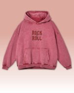 Bluza oversize z kapturem <br>Rock & Roll <br>Haft, Efekt sprania